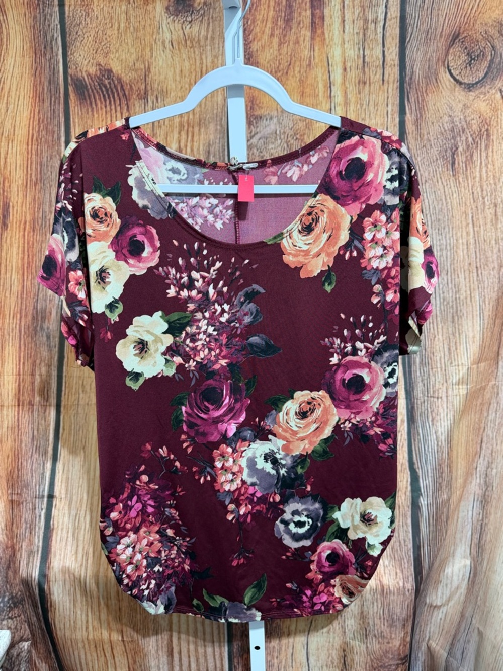 Floral Shirred Sides Blouse Size 1X